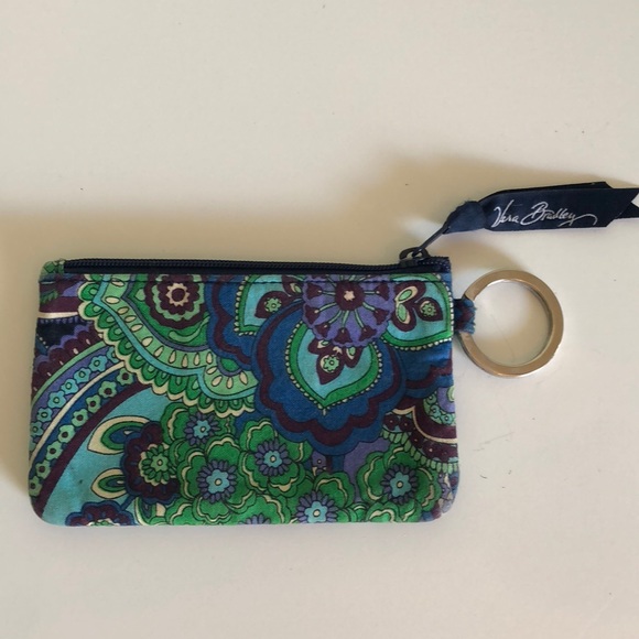 BEAUTIFUL BLUE FLORAL VERA RETIRED ID KEY PURSE - Picture 6 of 8
